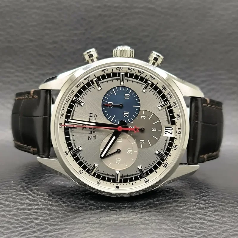 El Primero Chronomaster 42 Stainless Steel / Silver / Alligator