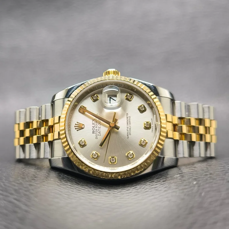 Datejust 36 Rolesor Yellow Fluted / Jubilee / Silver Diamonds