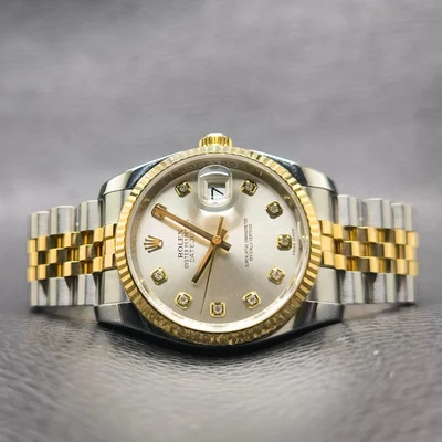 Datejust 36 Rolesor Yellow Fluted / Jubilee / Silver Diamonds