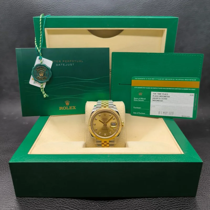 Thumb Datejust 41 Rolesor Yellow Fluted / Jubilee / Champagne - Diamond