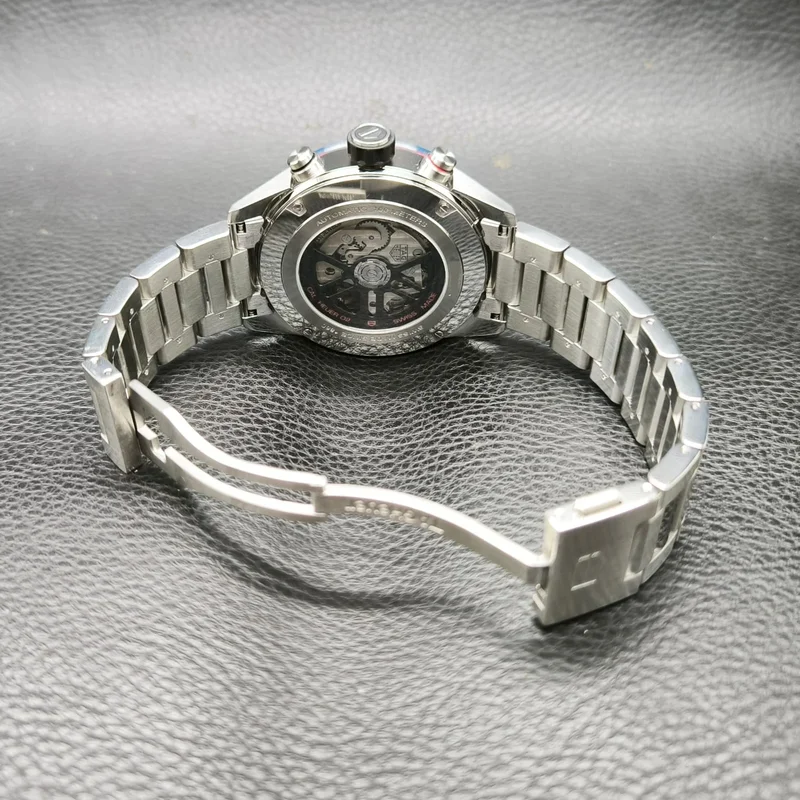 Thumb Carrera Calibre Heuer 02 45 Stainless Steel / Blue Ceramic / Skeleton / Bracelet