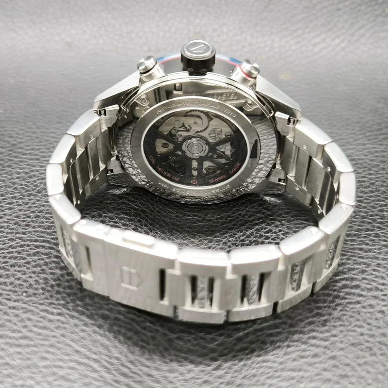 Thumb Carrera Calibre Heuer 02 45 Stainless Steel / Blue Ceramic / Skeleton / Bracelet