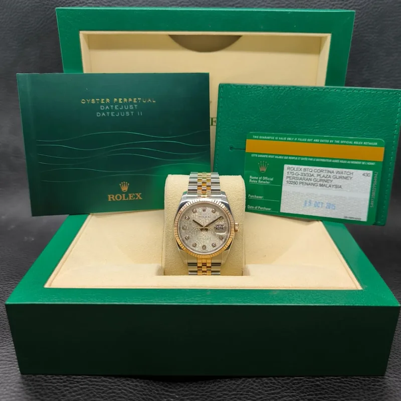 Thumb Datejust 36 Rolesor Everose Fluted / Jubilee / Silver Computer
