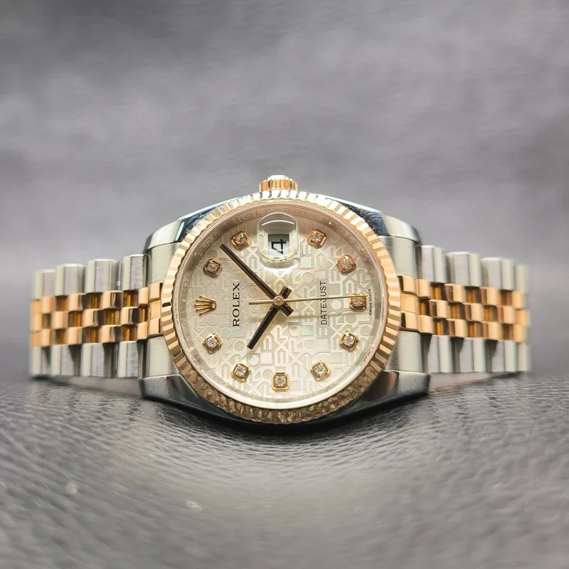 Datejust 36 Rolesor Everose Fluted / Jubilee / Silver Computer