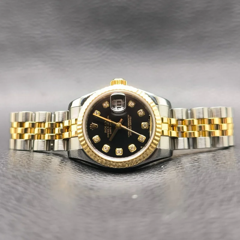 Lady-Datejust 26 Rolesor Fluted Black Roman Jubilee