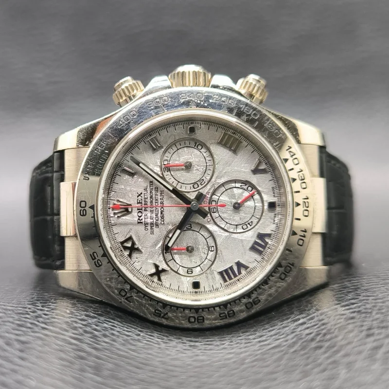 Daytona White Gold Strap Meteorite Roman