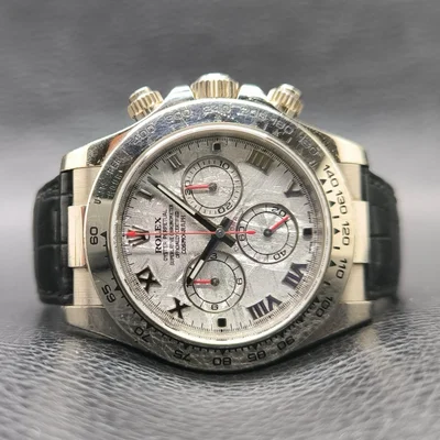 Daytona White Gold Strap Meteorite Roman
