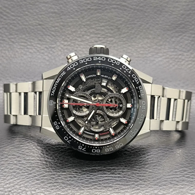 Carrera Calibre Heuer 01 45 Stainless Steel / Skeleton / Bracelet