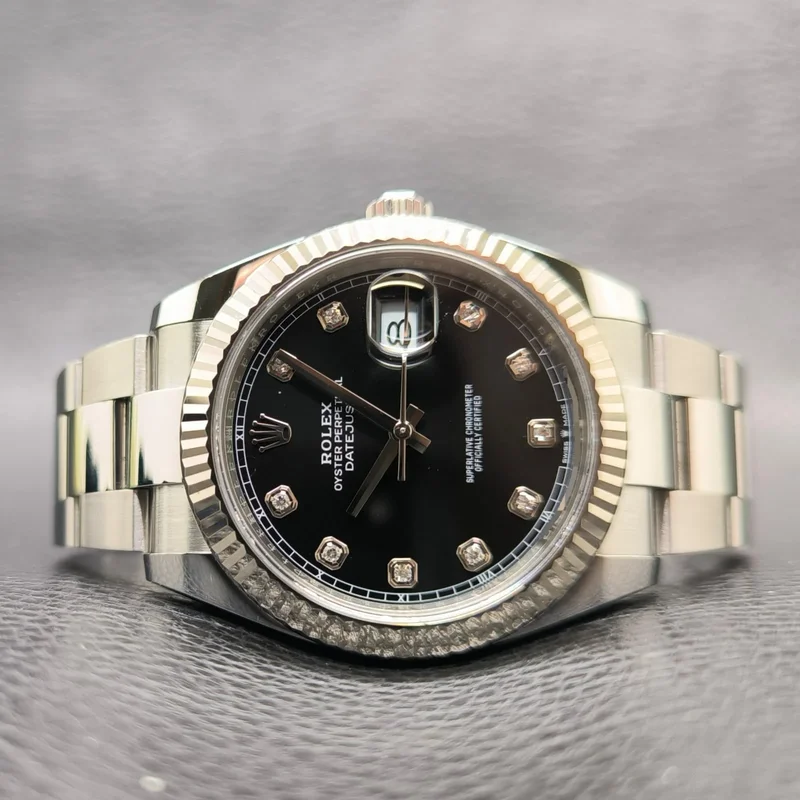Datejust 41 Stainless Steel Fluted / Oyster / Black - Diamond