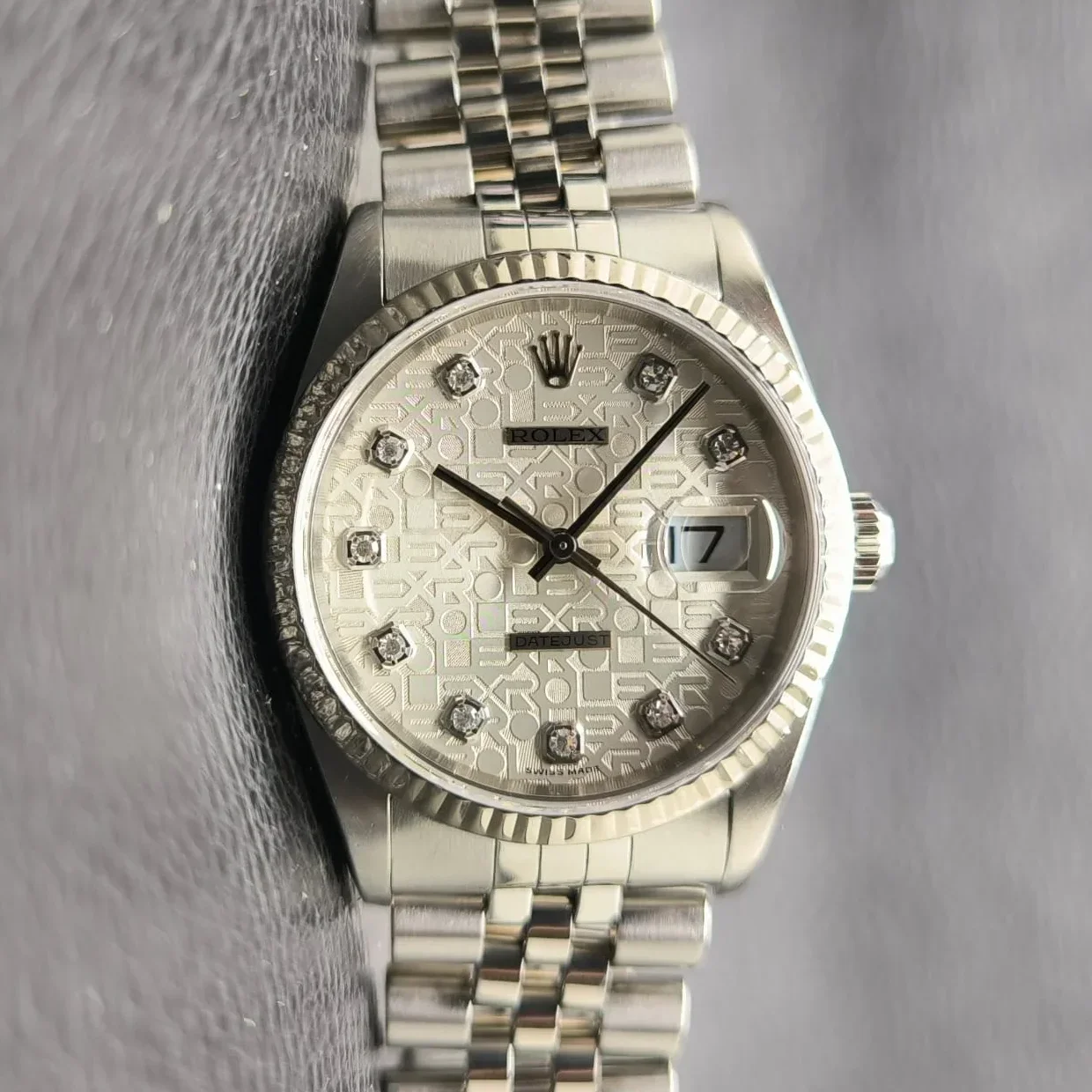 Datejust 36 16234 / White-Computer / Diamond / Stainless Steel
