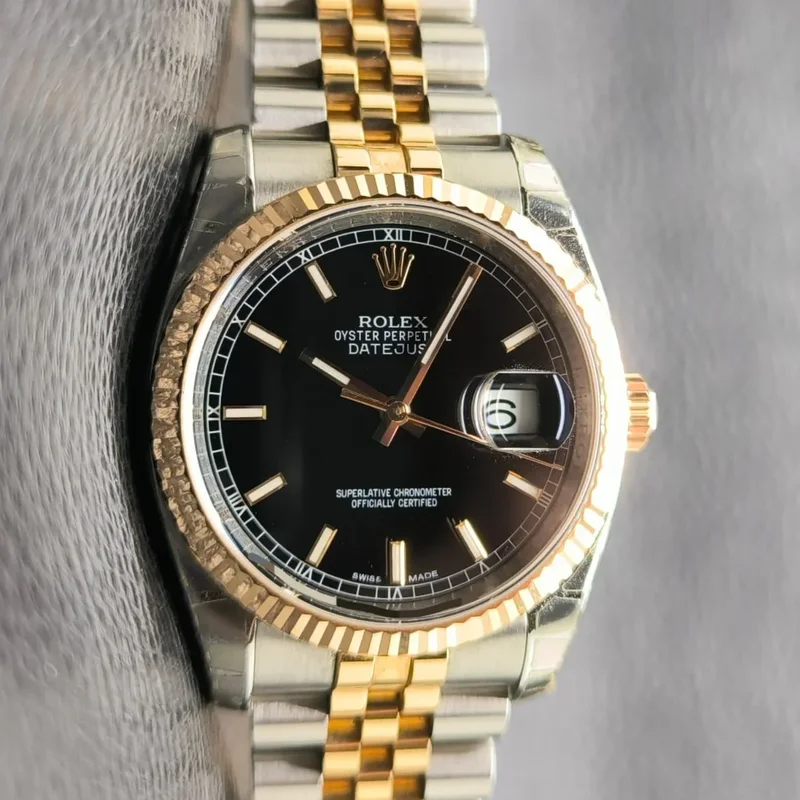 Datejust 36 Rolesor Everose Fluted / Jubilee / Black Roman