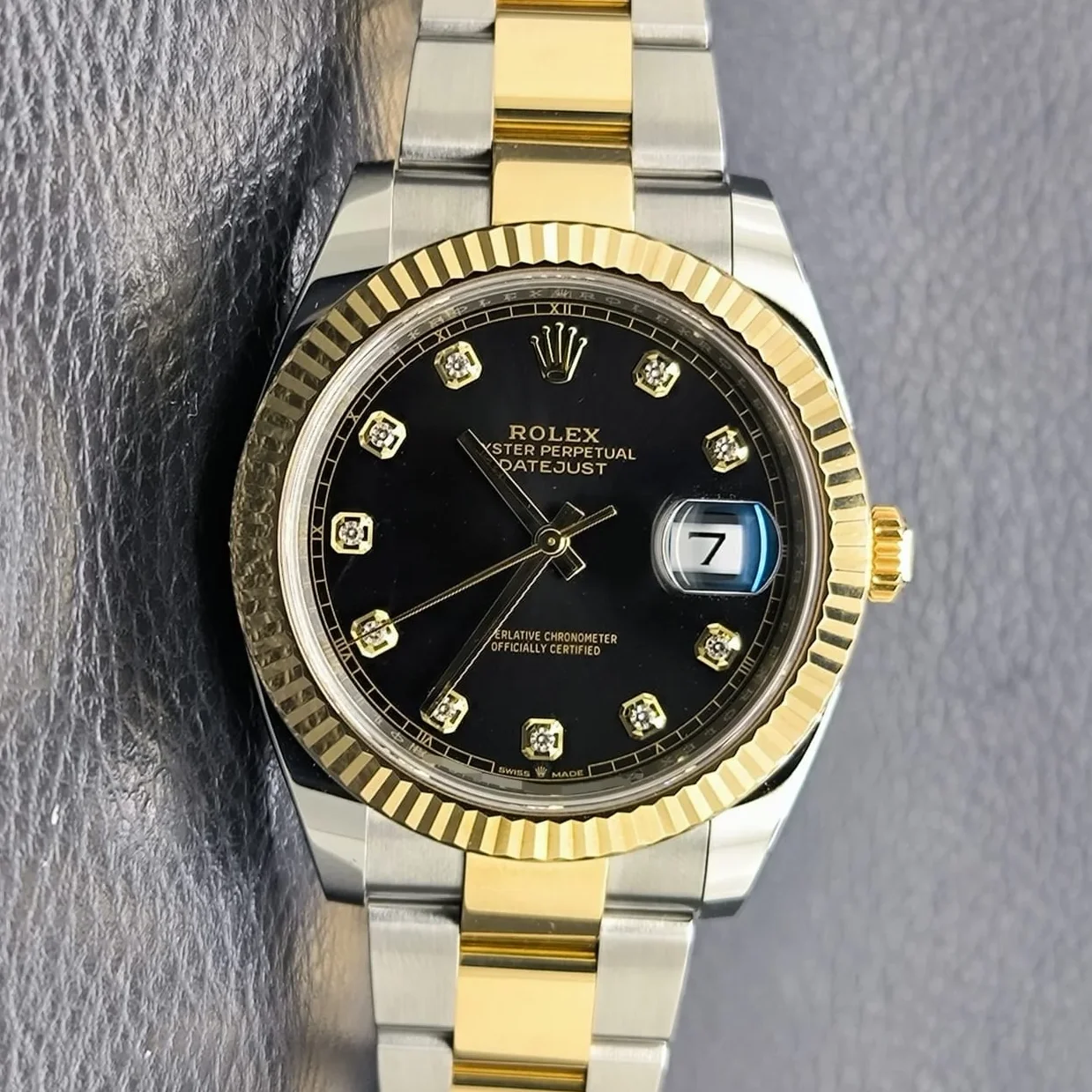 Datejust 41 Rolesor Yellow Fluted / Oyster / Black - Diamond