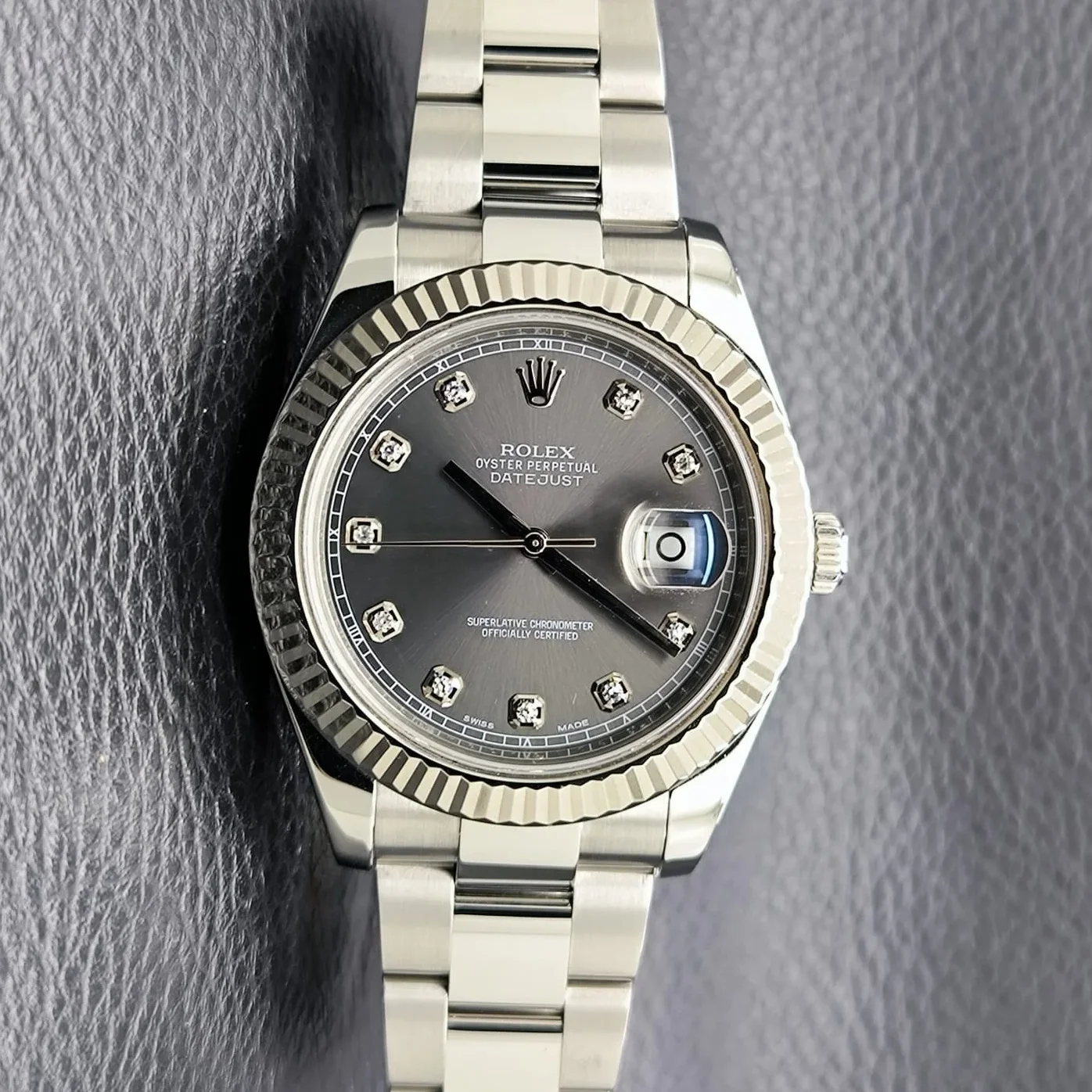 Datejust II Fluted Dark Rhodium Diamond