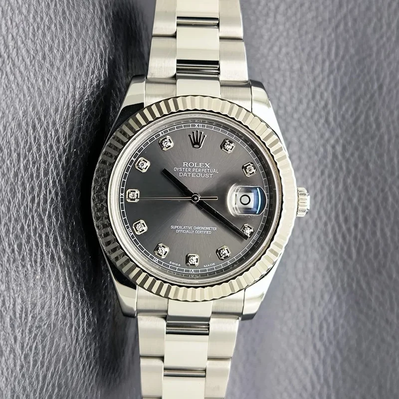 Datejust II Fluted Dark Rhodium Diamond