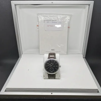 Portofino Hand-Wound Eight Days Stainless Steel / Black