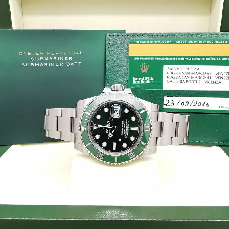 Thumb Submariner Date Stainless Steel / Green / Cerachom