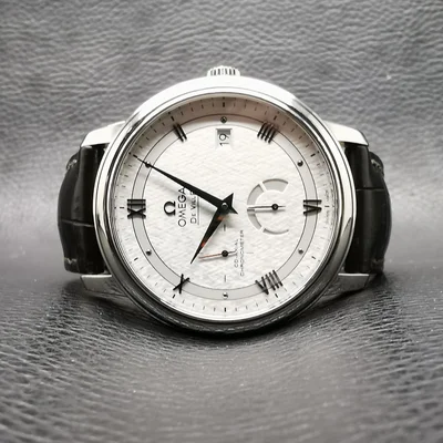 De Ville Prestige Co-Axial 39.5 Power Reserve Stainless Steel / Vintage  Silver Silk
