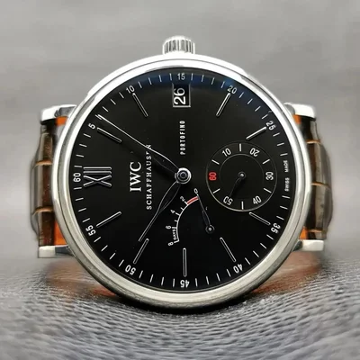 Portofino Hand-Wound Eight Days Stainless Steel / Black