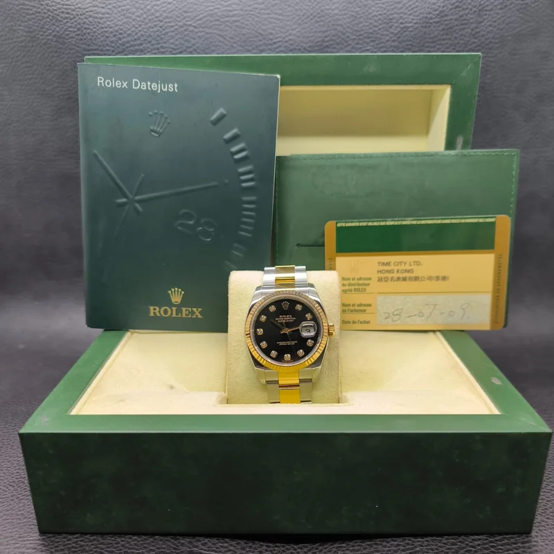 Thumb Datejust 36 Rolesor Yellow Fluted / Oyster / Black Diamond