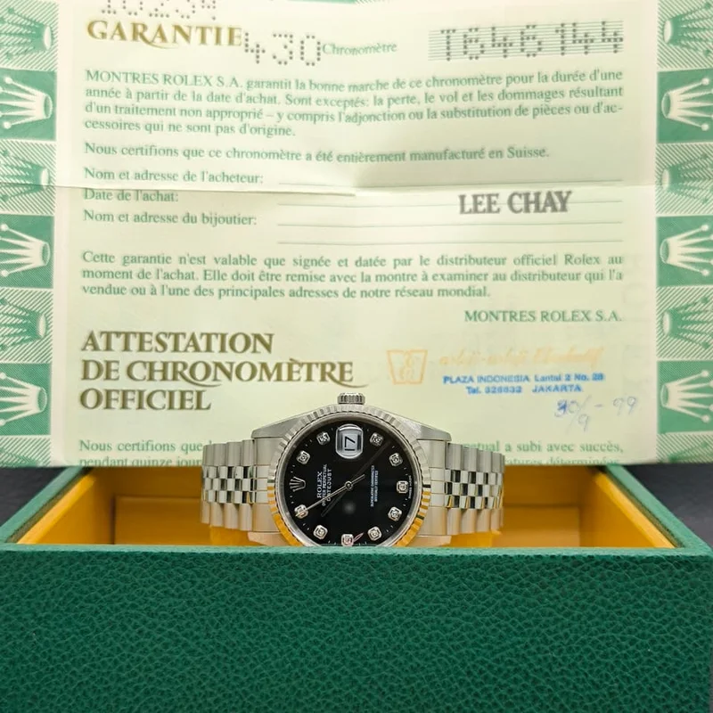 Thumb Datejust 36 16234 Steel / Black / Stick / Jubilee