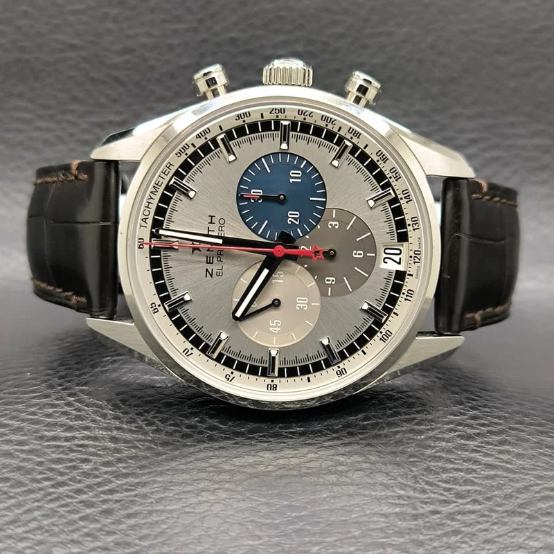 El Primero Chronomaster 42 Stainless Steel / Silver / Alligator