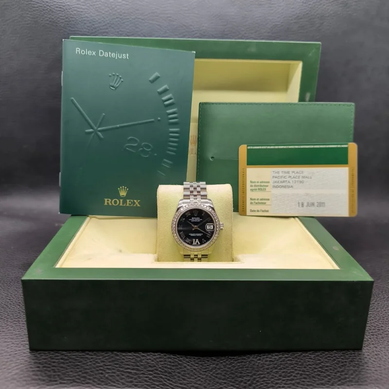 Thumb Datejust 31 Stainless Steel Diamond / Jubilee / Black - Roman