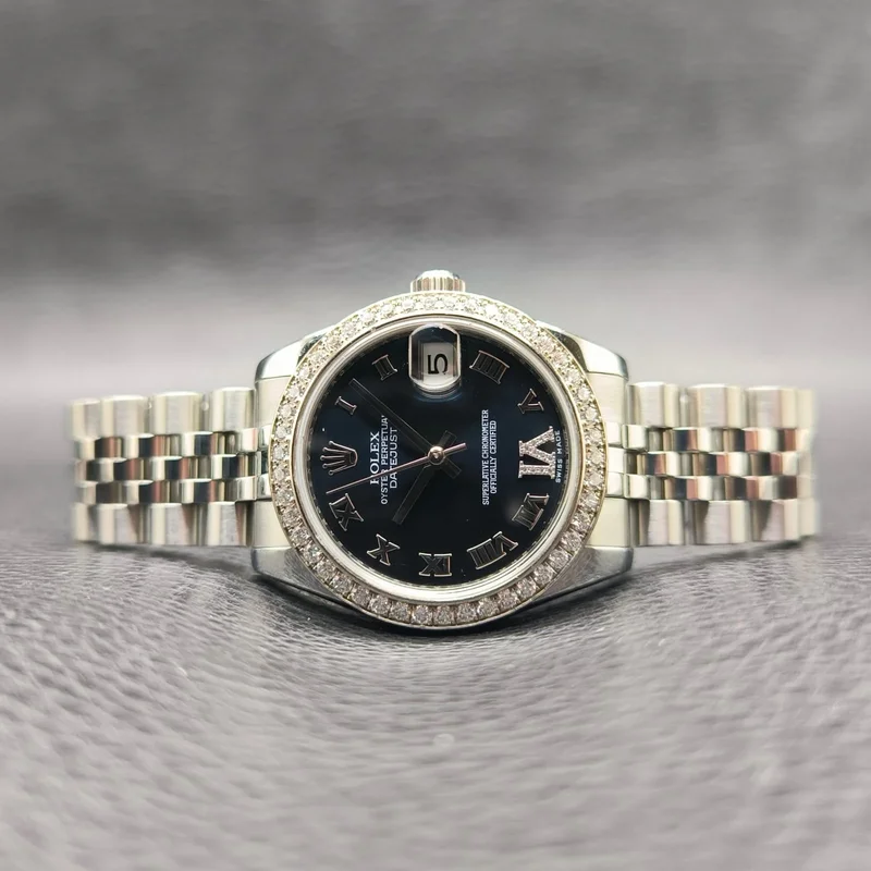 Datejust 31 Stainless Steel Diamond / Jubilee / Black - Roman