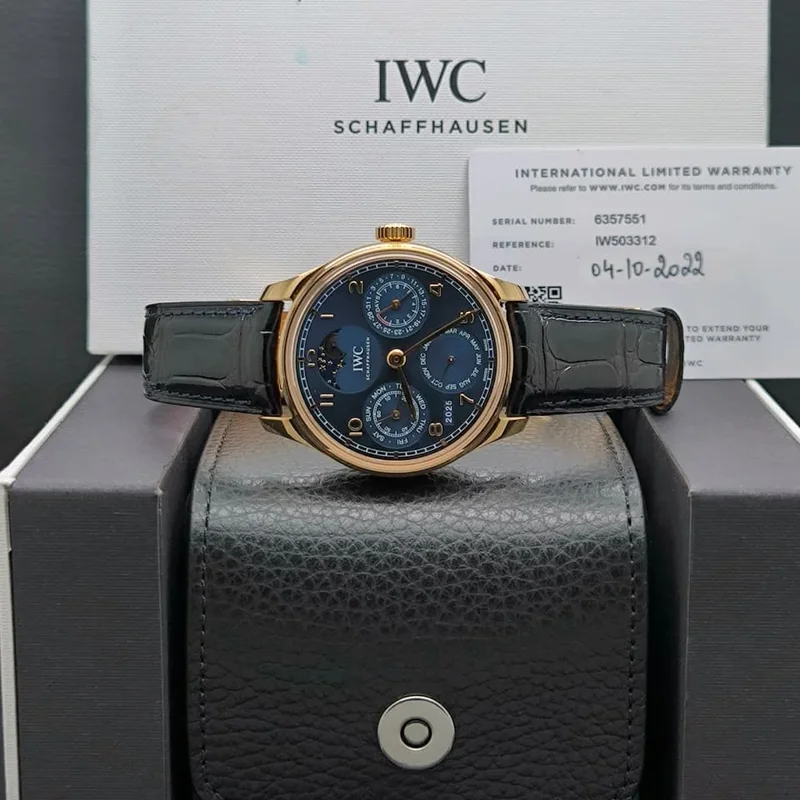 Thumb Portugieser Perpetual Calendar Single Moon Armor Gold / Blue / Boutique Edition