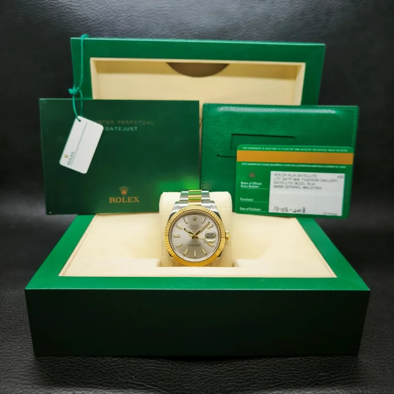 Thumb Datejust 41 Rolesor Yellow Fluted / Oyster / Silver