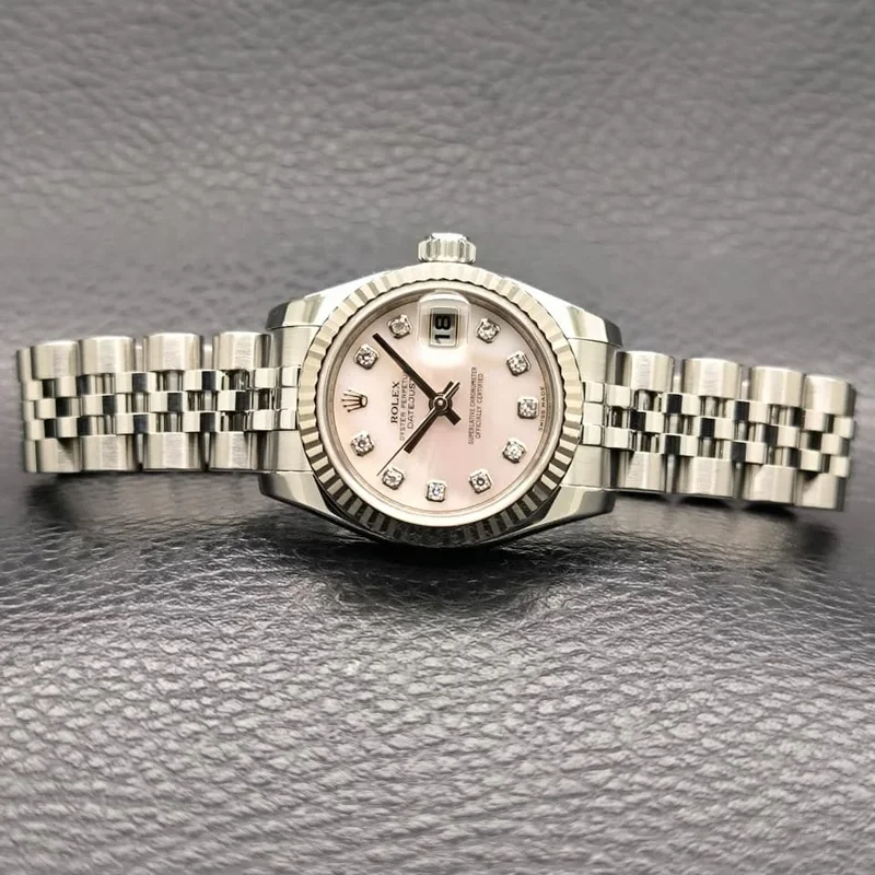 Thumb Lady-Datejust 26 Fluted Silver Diamonds Jubilee