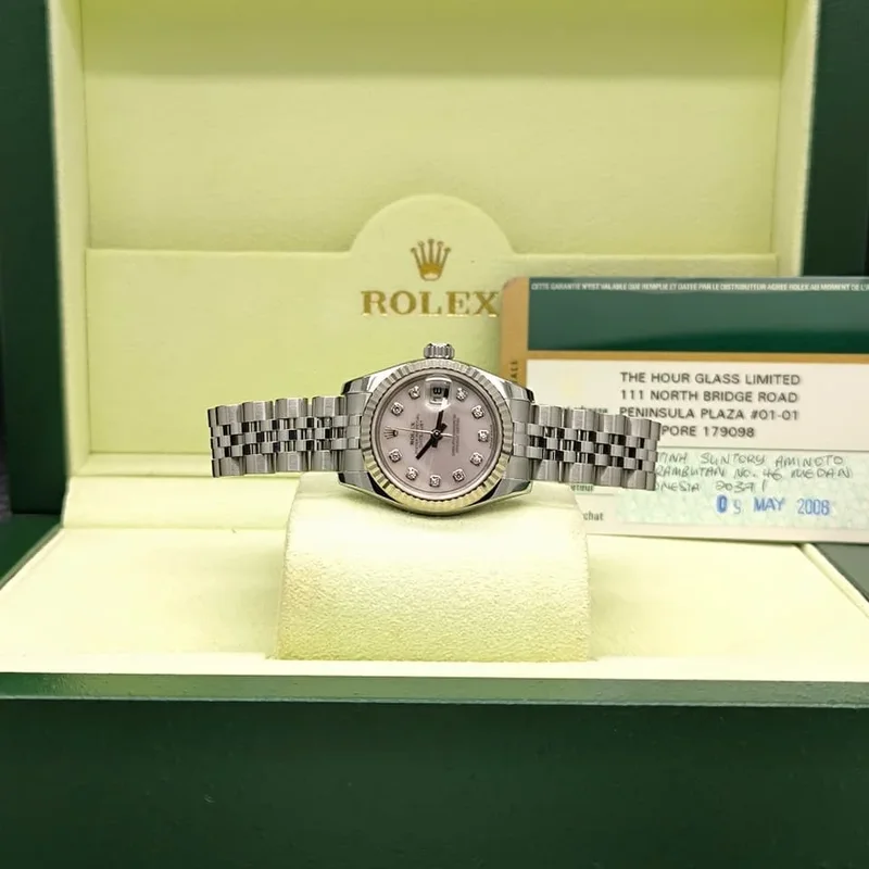 Thumb Lady-Datejust 26 Fluted Silver Diamonds Jubilee