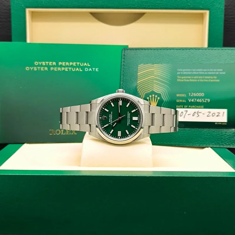 Thumb Oyster Perpetual 36 Stainless Steel / Green