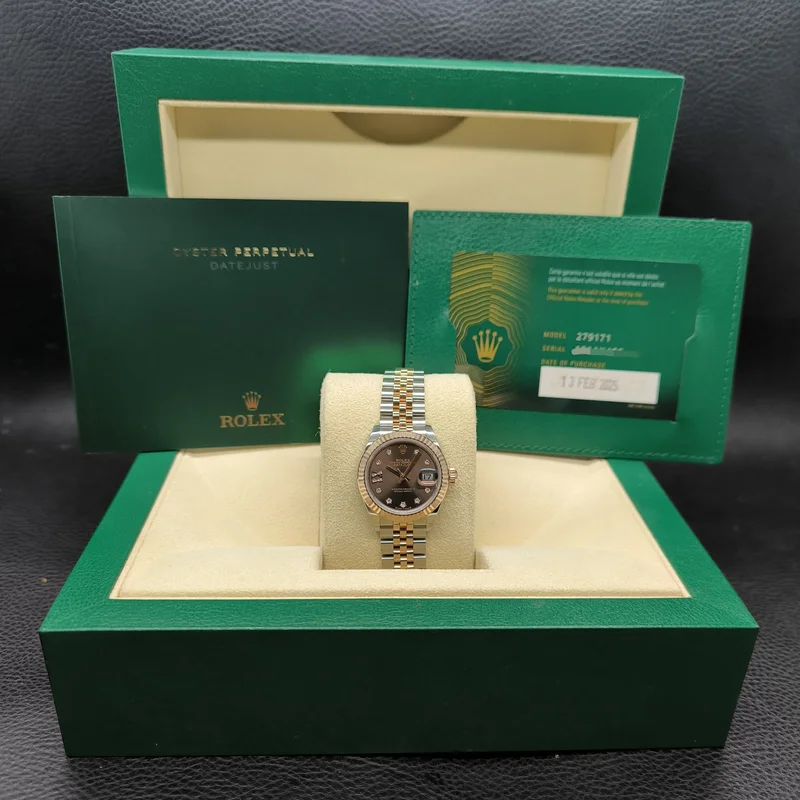 Thumb Lady-Datejust 28 Rolesor Rose Fluted / Jubilee / Chocolate Diamond