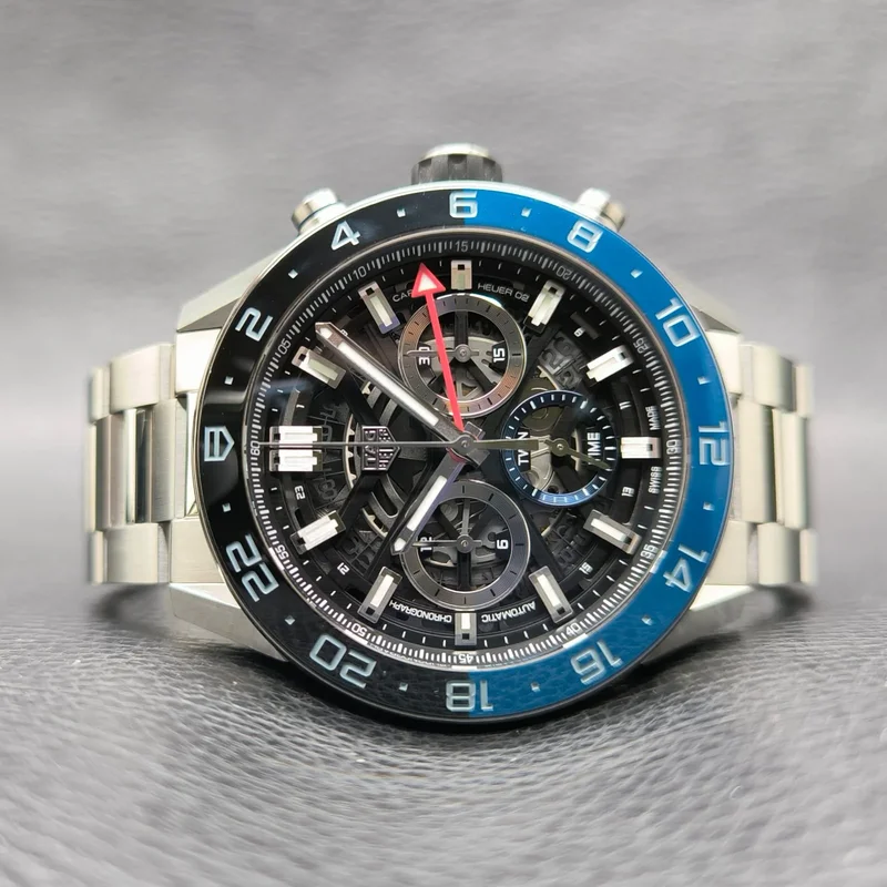 Carrera Calibre Heuer 02 GMT Stainless Steel / Skeleton / Bracelet