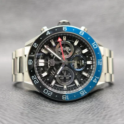 Carrera Calibre Heuer 02 GMT Stainless Steel / Skeleton / Bracelet