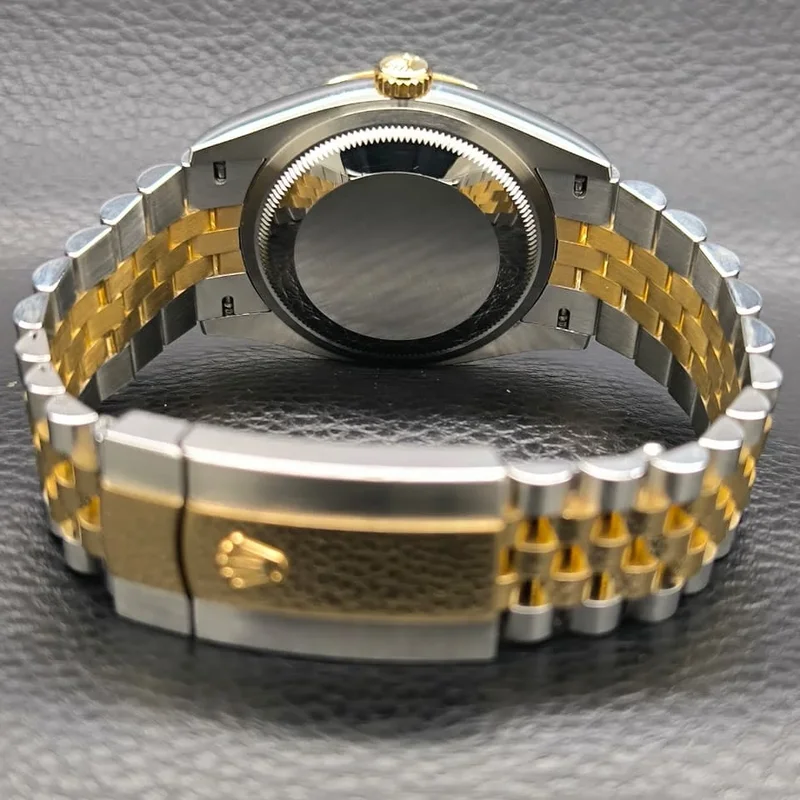 Thumb Datejust 36 Stainless Steel / Yellow Gold / Fluted / Olive Green Roman / Jubilee