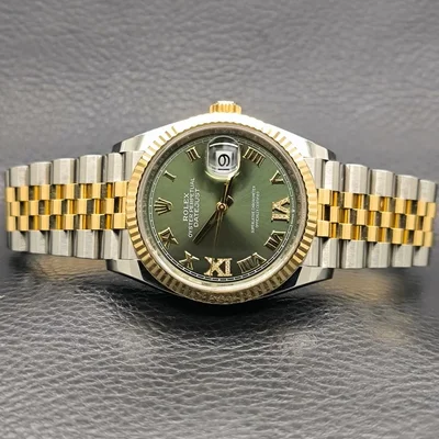 Datejust 36 Stainless Steel / Yellow Gold / Fluted / Olive Green Roman / Jubilee