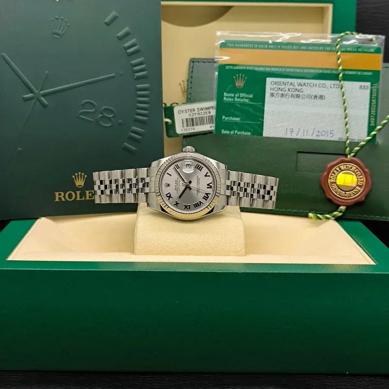 Thumb Datejust 31 Stainless Steel Fluted / Jubilee / White - Roman