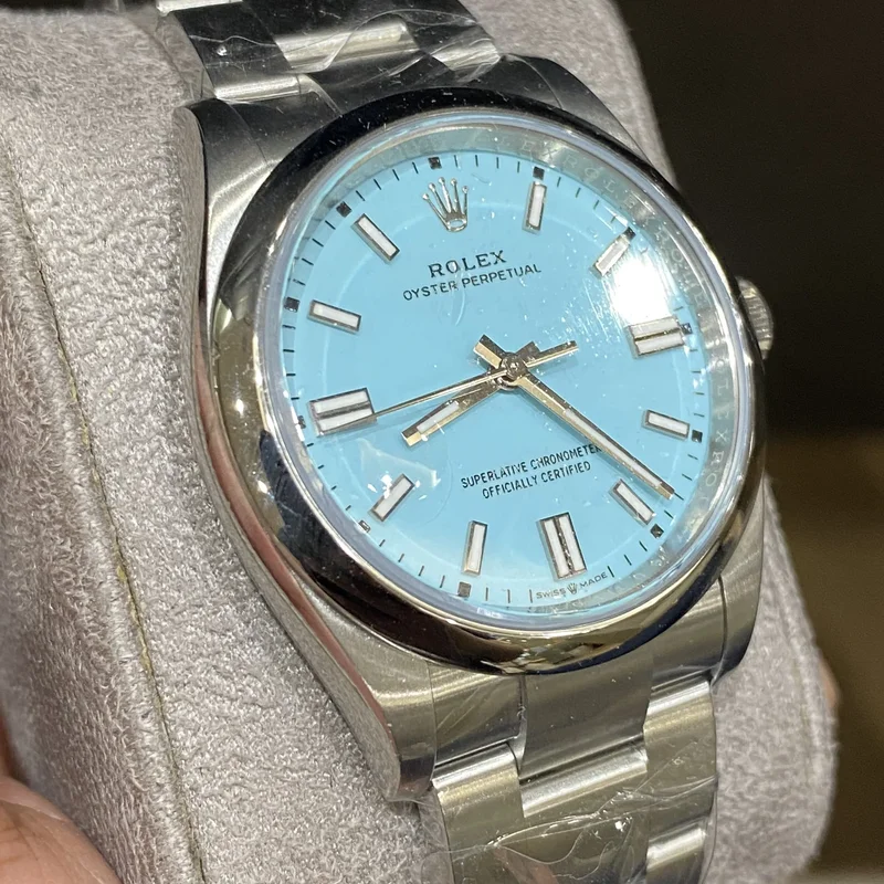 Thumb Oyster Perpetual 36 Stainless Steel / Turquoise