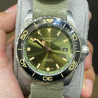 Hydroconquest GMT 41 Stainless Steel / Green / NATO