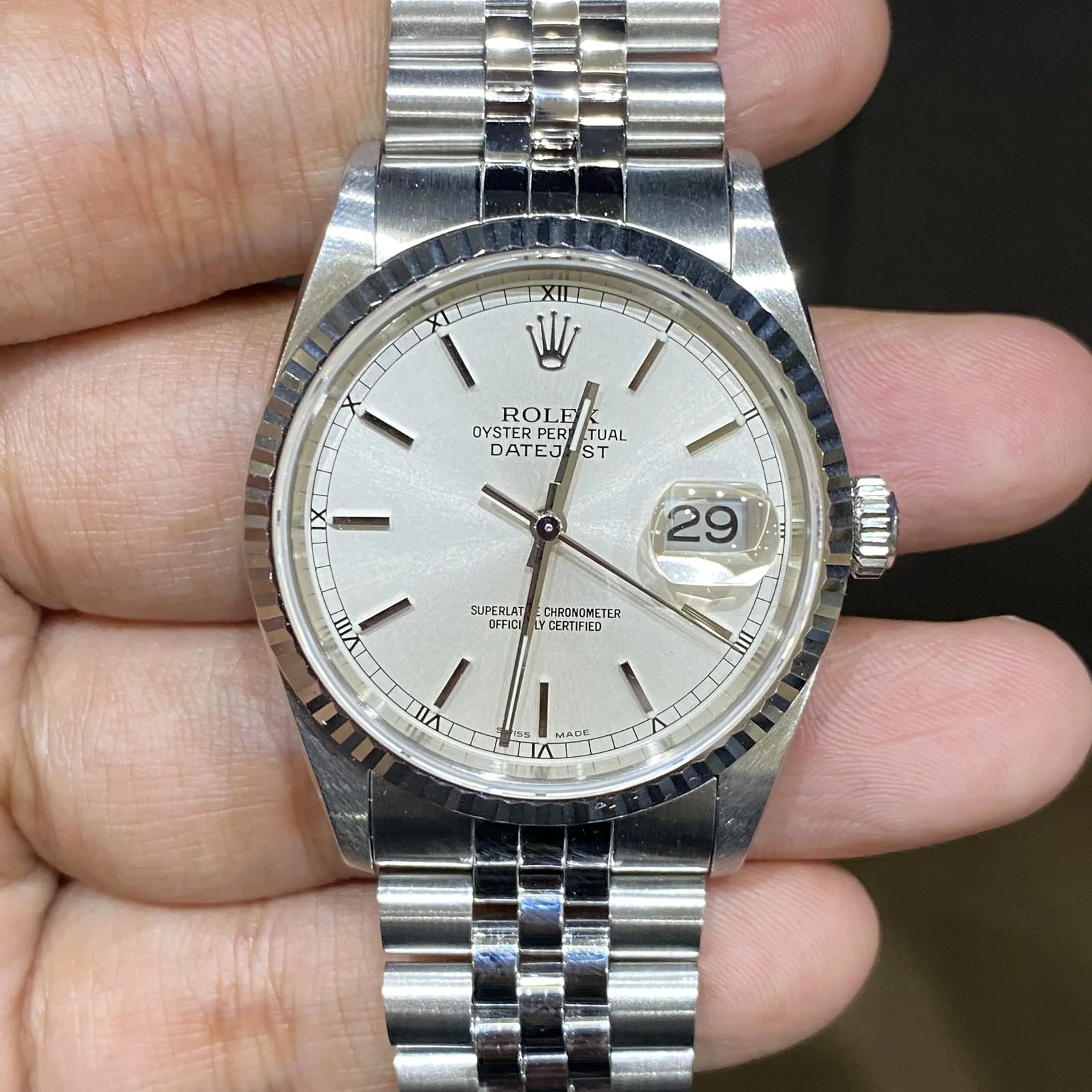 Datejust 36 16234 Steel / Silver / Stick / Jubilee