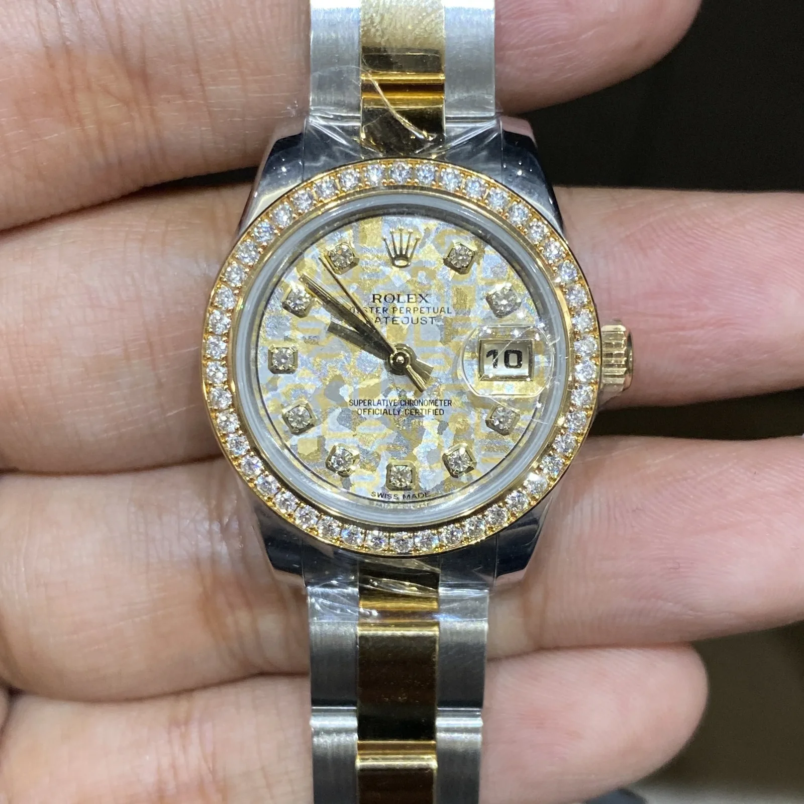 Lady-Datejust 26 Rolesor Diamond Champagne Diamond Oyster