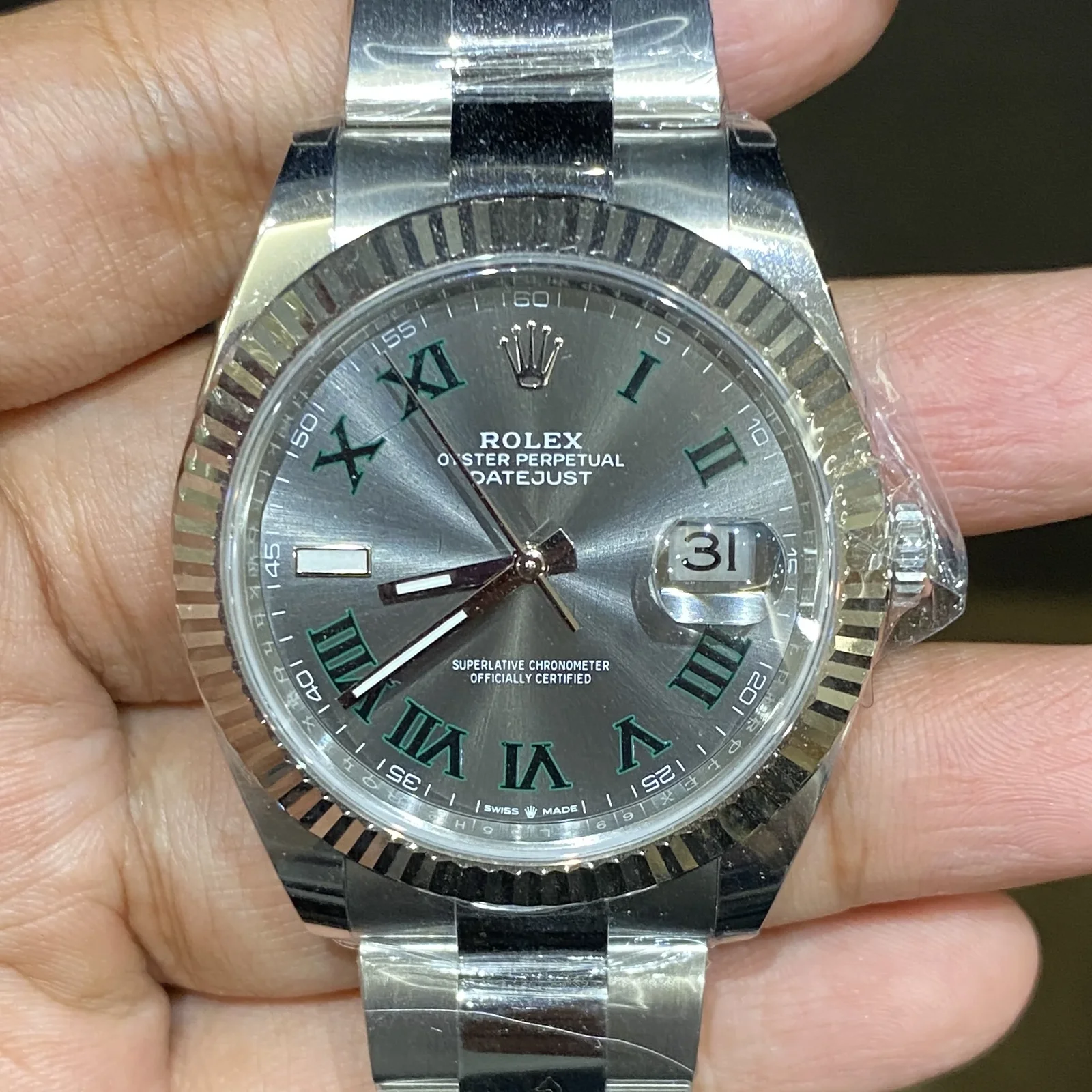 Datejust 41 Stainless Steel Fluted / Slate - Roman / Oyster