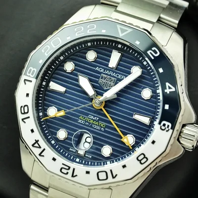 Aquaracer Professional 300 GMT Stainless Steel / Blue / Bracelet
