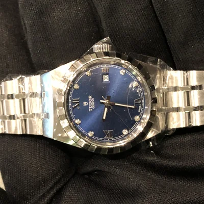 Royal Date 28 Stainless Steel / Blue - Diamond