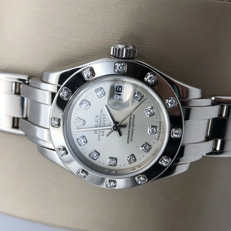 Thumb Datejust Pearlmaster 29 White Gold 12 Diamond White Roman