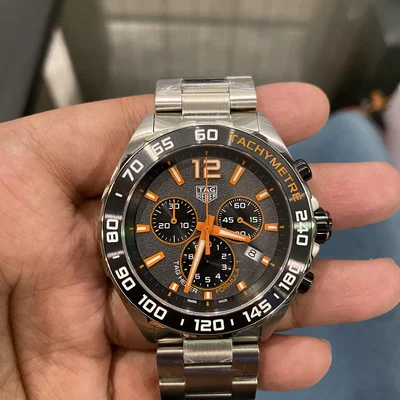 Formula 1 Chronograph Quartz Stainless Steel / Grey - Orange / Bracelet