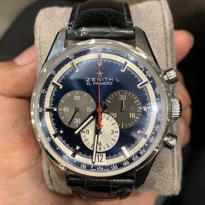 El Primero Chronomaster 42 Stainless Steel / Blue / Alligator