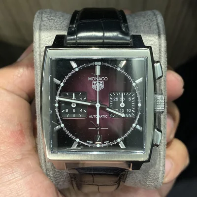 Monaco Calibre Heuer 02 Stainless Steel / Purple