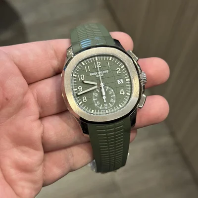 Aquanaut Chronograph 5968 White Gold / Green / Rubber
